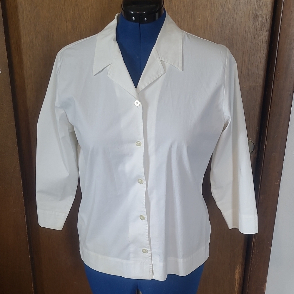 Classic White Women's Button-Up Top